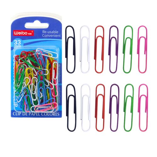 Színes gemkapocs készlet 33mm 90db.- 22395