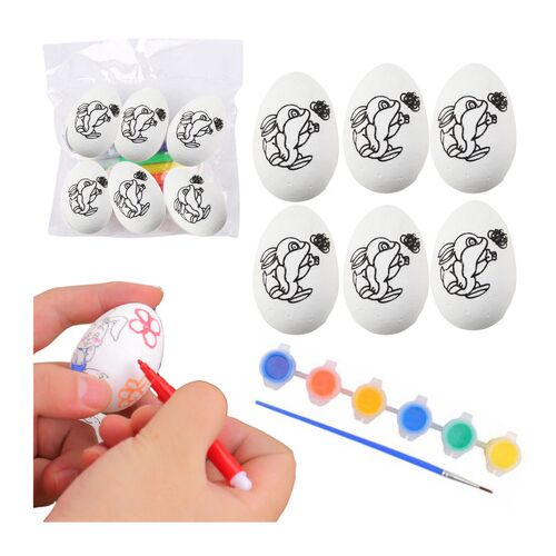 Húsvéti hungarocell tojások festéshez Festékek Nyúl mintás 6db 21343