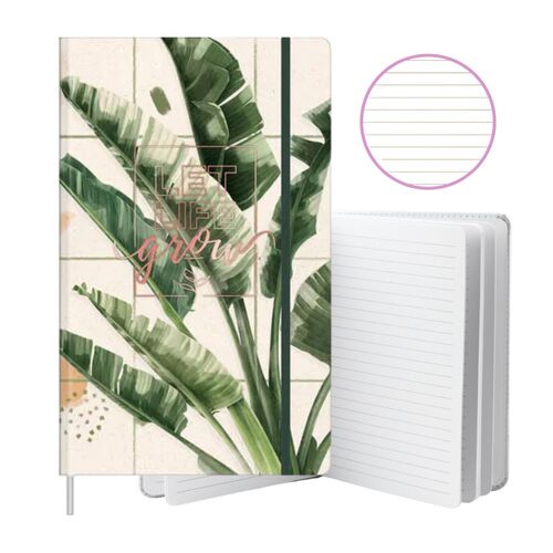 Jegyzetfüzet, vonalas, banánleveles, radíros, A5, 80 lapos– 21668 146207448