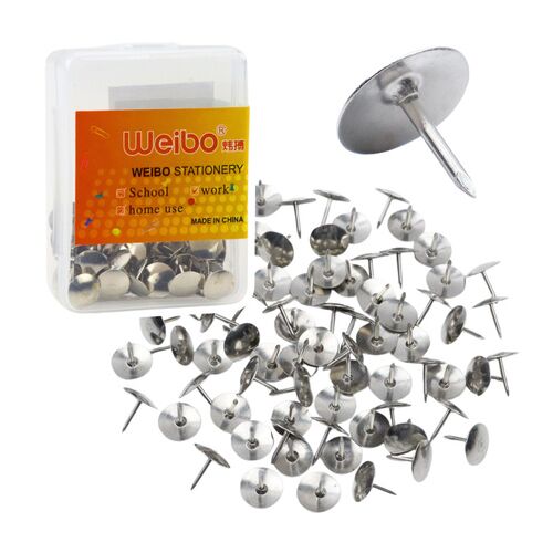 Laposfejű rajzszögek irodába és iskolába, ezüst, 40 db.. – 22400 146207667