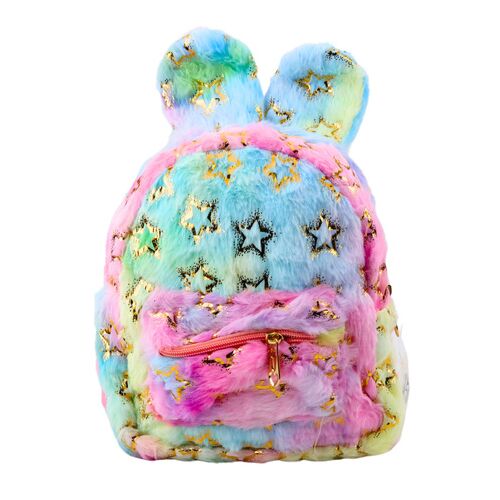 Plüss Hátizsák Arany Csillag Fülekkel Gyerekeknek, Színes, 24cm 22280 146208182 - Iskolakezdés és iskolaszer