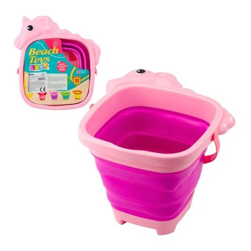 Összecsukható szilikon strandvödör unikornis rózsaszín- 23753 146210123