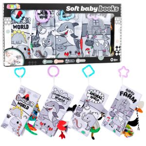 Puha oktató-érzékelő könyvek kisgyermekeknek 4db – 22889