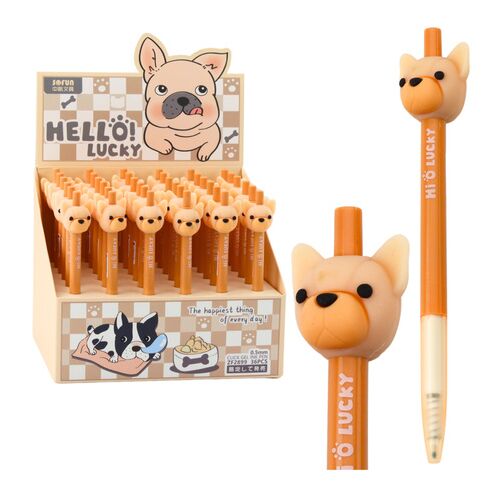 Gél toll mopsz mintás, kék bézs tintával, 0,5 mm 21742 146211602 - Toll és ceruza
