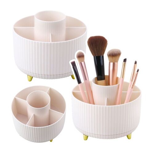 360°-ban forgó kozmetikai ecsetrendező 5 rekesszel, fehér- 24878 146212258