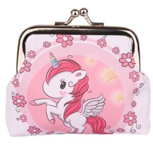 Gyerek pénztárca unikornis virágokkal fémkapocs 10x9cm – 24900 146212360 - Gyerek pénztárca