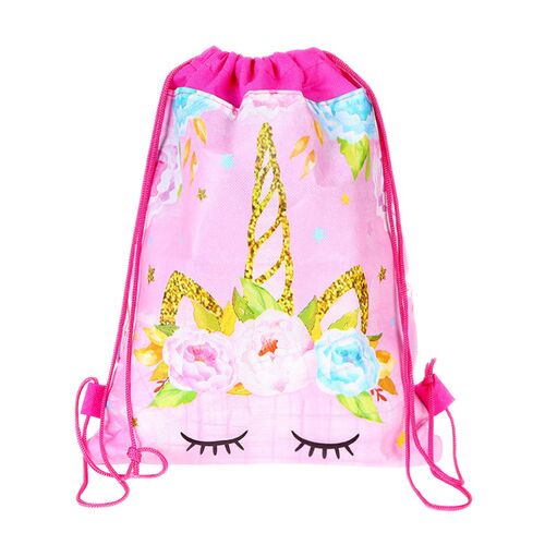 Iskolai Cipőtáska Torna Unikornis Virágok Rózsaszín 35x27cm- 24887 146212469