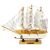 Gyűjthető dekoratív háromárbocos vitorláshajó modell fehér 24x23cm – 22574 146212625