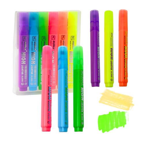 Highlighter készlet Iskolai irodai színes neon 6db. – 21501 146212725