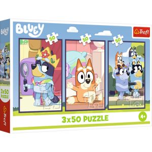 Puzzle – 3×50 – Bluey Trefl Family 34890 26374 146212732 - Puzzle & Kirakó