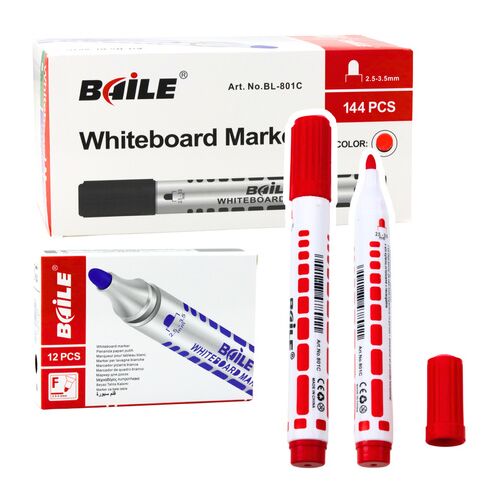 Szárazon törölhető táblamarker készlet piros 12db – 21511 146213352