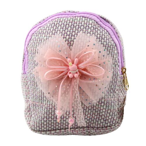 Gyerek hátizsák fonott masni nyuszi lila 21cm 2L – 22300 146213374