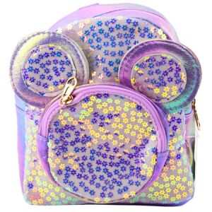 Gyermek hátizsák flitteres egérfüles lila 22cm 3L – 22288 146214227 - Óvodai kellék