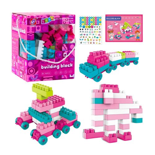 Építőkockák 3D matricák pasztellrózsaszín 150 db.. – 23506 146214417