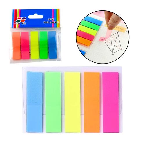 Téglalap alakú, öntapadós indexkártyák, színes, 45×12 mm 21799 146214539