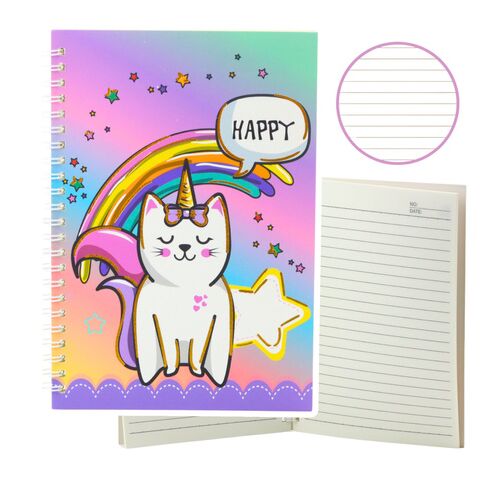 Jegyzetfüzet Vonalas Macska Egyszarvú Színes A5 60 Lapos- 21691 146214541