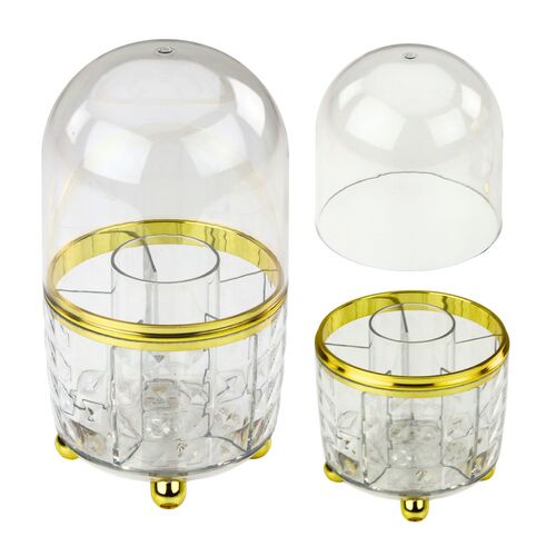 360°-ban forgatható ecset- és kozmetikai rendszerező fedéllel, átlátszó – 21734 146214643