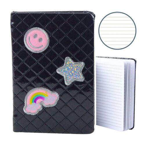 Vonalas jegyzetfüzet, csillámos foltokkal, fekete, B6, 80 lap– 21676 146215291