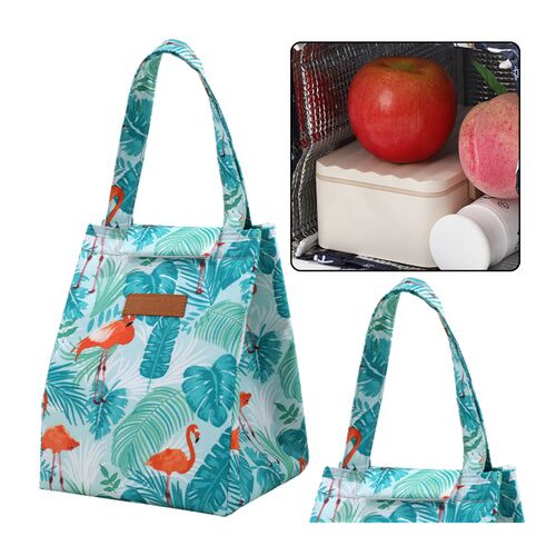 Termikus szigetelő reggeliző táska ebéd táska levelek flamingók 25cm – 21580