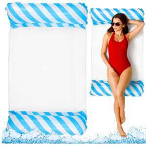 Felfújható Vízi Függőágy Matrac Nyugágy Fehér És Kék 120x70cm – 26814 146216618 - Strandcikk