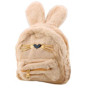 Gyerek hátizsák szőrös plüss nyúl fülek orr bajusz bézs 3L 22cm – 22294 146216678 - Óvodai kellék