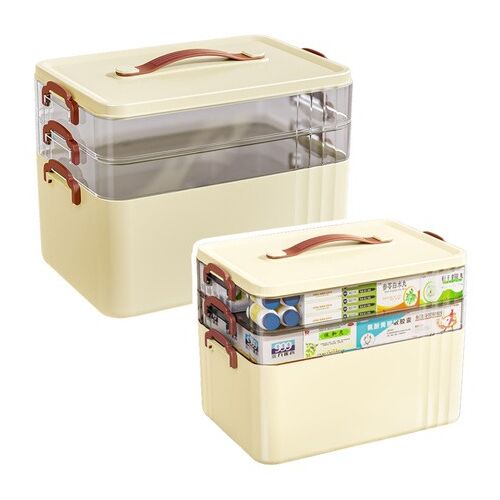 3-szintes tágas gyógyszerrendező doboz otthoni elsősegélycsomag- 26979 146216736