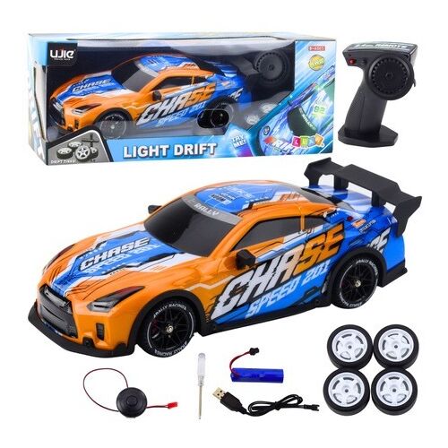 RC sportautó megvilágított drift karosszériával narancssárga – 23070 146216882