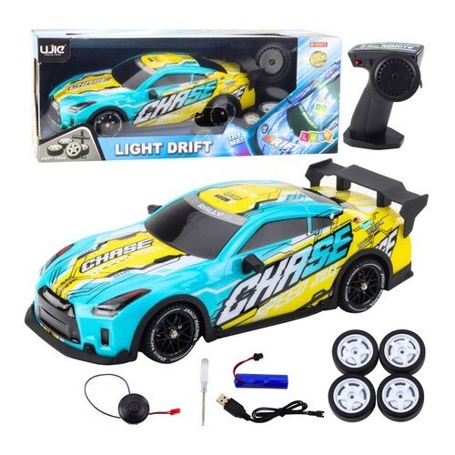RC távirányítású sportautó megvilágított drift karosszériával türkiz- 23069 146216888