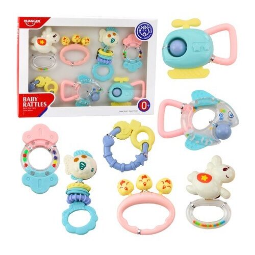 Csörgők és rágókák babáknak pasztell színekben 7 db.. – 22783 146217081