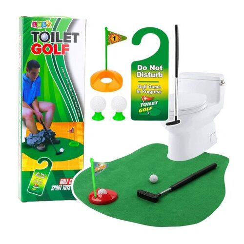 WC-s golfjáték-készlet, szőnyeg, ütőlabdák, ajtóra akasztható 25176 146217231