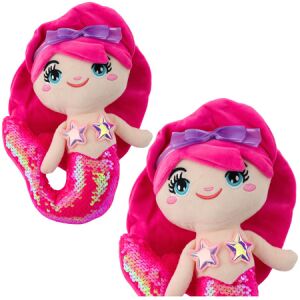 Plüss Sellő Ölelnivaló Játék Farok Flitterekkel Élénk Rózsaszín 28cm- 22523