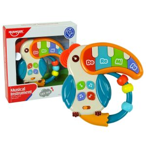 Aranyos, tukán alakú zenélő oktatójáték színes zongora billentyűkkel babáknak (BBJ) 146219273 - Zenélő játék