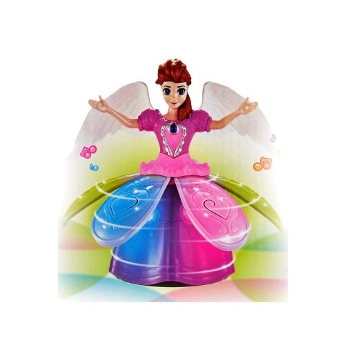 Anna - zenélő, táncoló, forgó mesebeli baba szárnyakkal, sziromszoknyával  (BBJ)