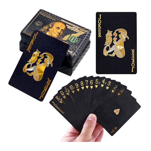 Fekete műanyag kártyapakli 54 lap – 21002 146219397