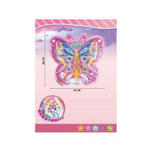 Ékszerkészítő készlet, többszínű gyöngyök, különböző formák, pillangós doboz