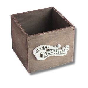 Dekoláda rusztikus kocka 13x13X11cm - Merry christmas