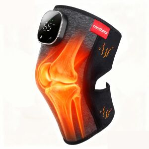 Hordozható, újratölthető térdmasszírozó és fűtőkészülék - 5 rezgési szint és 3 hőmérsékleti beállítás a fájdalom enyhítésére és a vérkeringés javítására