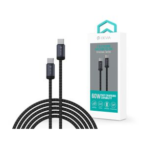 Devia Gracious Series 60W PD Type-C/Type-C adat- és töltőkábel 1m - fekete 146223480 - Încărcătoare și cabluri