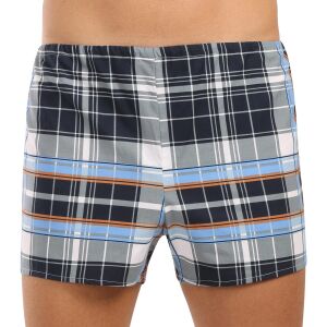 Klasszikus férfi bő szárú boxeralsók Foltýn többszínű kockás nagyméretű (KN85) 4XL