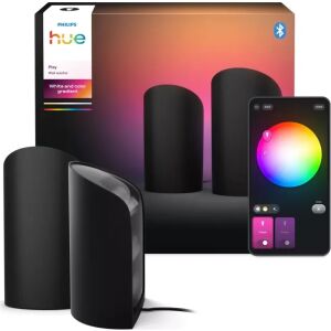 Philips Hue Play Okos Hordozható Akkus Asztali LED lámpa szett 16 cm 2 darab - Fekete 146224463 - Dekorációs lámpa