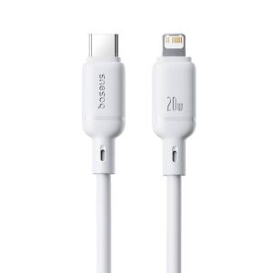 Baseus Silky Series USB Type-C apa - Lightning apa Adat és töltőkábel 2m - Fehér 146224751 - Baseus