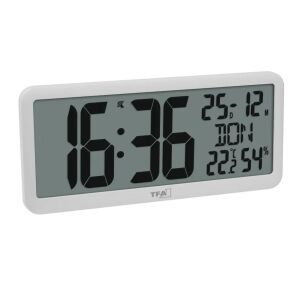 TFA 60.4525.02 Digitális rádióvezérlésű óra szobaklímával 25 x 13 cm - Fehér