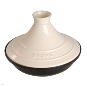 Staub 405093950 Tajine Öntöttvas kerek Sütőedény Ø28cm 2,6L - Bézs/Fekete 146225200 - Staub