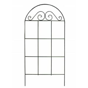 Kúszónövényekhez való tartó díszes ívvel 60x25 cm Zöld acél