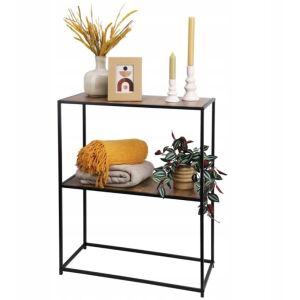 Seitenregal Koopman International, Metall, 70x31x85 cm, schwarz 146226500 - Wohnzimmermöbel