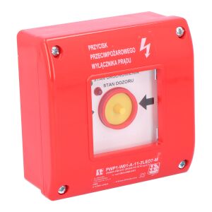 Tűzvédelmi (PPOŻ) áramkapcsoló kalapáccsal PWP1-W01-A-11-2LED7\M 146226604 - Tűzjelző