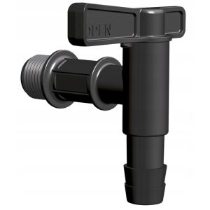 Esővízcsap, hordószeleppel, fekete, 3/4"