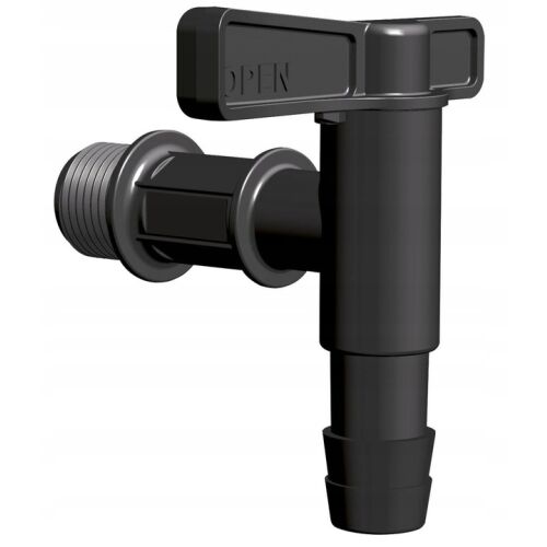 Esővízcsap, hordószeleppel, fekete, 3/4"