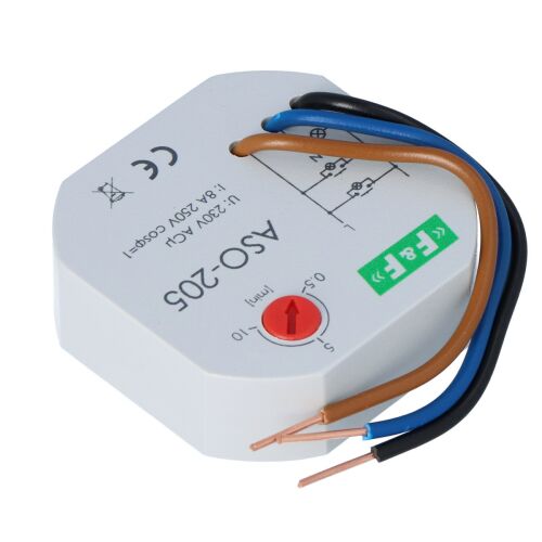 Lépcsőházi világítás automata ASO-205 Un=230V, I=10A, 1NO érintkezők, beépítés süllyesztett dobozba Ø 60