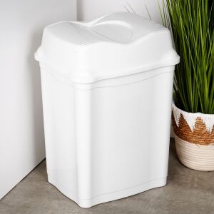 Műanyag szemetes, fehér, 28 l